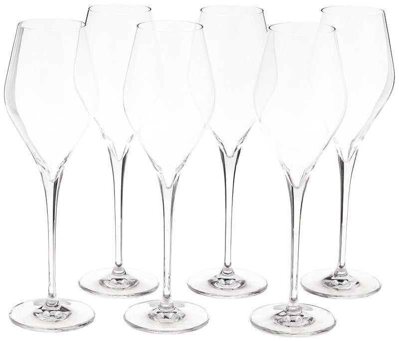 SCHOTT ZWIESEL مجموعة كؤوس الشمبانيا من زجاج شوت زويزل تريتان كريستال فِينيس مع نقاط الفقاعات (طقم من 6)، 10.0 أونصة، شفاف - Image 1